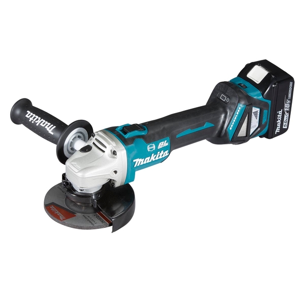 Makita DGA513RTJ smerigliatrice angolare a batteria 18v con 2 batterie 5ah e caricabatterie