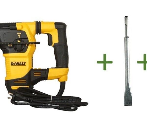 Tassellatore SDS-Plus a 3 modalità 30mm 3.5J 950W con AVC D25333K-QS DeWalt completo di scalpelli